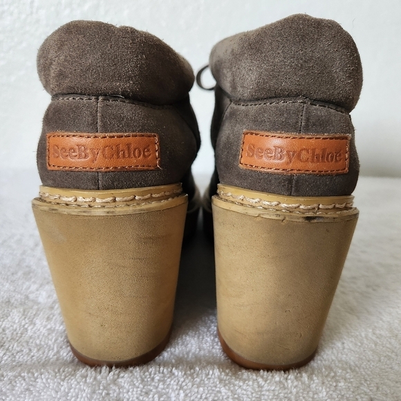 See by Chloe Suede Wedge Booties Women's size 7 - Picture 3 of 14